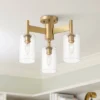 Possini Euro Design Lantico Modern Ceiling Light Semi Flush Mount Fixture 17" Wide Gold 3-Light Clear Glass For Bedroom Kitchen Living Room Hallway -Target Lighting Store GUEST b7c097e2 6485 4782 89a1 857392e8cf3f