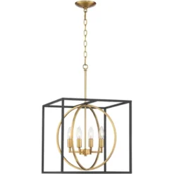 Possini Euro Design Black Warm Brass Cage Foyer Pendant Chandelier 16 1/2" Wide 4-Light Mid Century Modern For Dining Room House 2 Possini Euro Design Black Warm Brass Cage Foyer Pendant Chandelier 16 1/2" Wide 4-Light Mid Century Modern For Dining Room House -Target Lighting Store GUEST ba83c680 33c3 4839 bfdc c9767d78562d