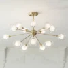 Possini Euro Design Modern Ceiling Light Semi Flush Mount Fixture Sputnik Brass 30 1/2" Wide 15-Light Double Glass Ball Hallway -Target Lighting Store GUEST bebecb67 d9ef 441c a3ad 605c70e9a30b