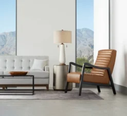 Possini Euro Design Kingston Modern Mid Century Table Lamp 32 3/4" Tall White Grooved Patterned Ceramic Taupe Drum Shade For Bedroom Living Room House -Target Lighting Store GUEST bece14fc 11c5 423a 8af6 4fc533542cb9