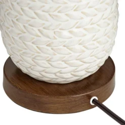 Possini Euro Design Kingston Modern Mid Century Table Lamp 32 3/4" Tall White Grooved Patterned Ceramic Taupe Drum Shade For Bedroom Living Room House -Target Lighting Store GUEST c12bed6b fcb9 4908 b096 45239dc2c14d