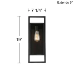 Possini Euro Design Jericho Modern Outdoor Wall Light Fixture Textured Black Metal 19" Clear Glass Panel For Post Exterior Barn Deck House Porch Yard -Target Lighting Store GUEST c225dbc7 0d5b 4415 ad49 deba60c24328