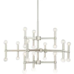 Possini Euro Design Marya Brushed Nickel Chandelier 32" Wide Modern 24-Light Fixture For Dining Room House Foyer Kitchen Island Entryway Bedroom Home -Target Lighting Store GUEST c377a767 7d2d 4ac9 a18d f4a9873aaf53