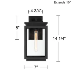 Possini Euro Design Atkins Modern Outdoor Wall Light Fixture Matte Black 14 1/4" Clear Glass For Post Exterior Barn Deck House Porch Yard Posts Patio -Target Lighting Store GUEST c4f94a04 427c 45f8 8ab8 4730e3953599
