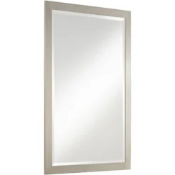 Possini Euro Design Metzeo Rectangular Vanity Wall Mirror Modern Beveled Glass Brushed Nickel Metal Frame 33" Wide For Bathroom Bedroom Home Entryway -Target Lighting Store GUEST c67f7243 2a12 4b71 8768 ba841e52ee1b