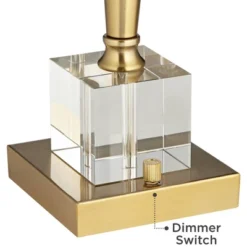 Possini Euro Design Wayne Modern Table Lamps 29 1/4" Tall Set Of 2 Brass With USB Charging Port White Fabric Drum Shade For Bedroom Living Room Kids -Target Lighting Store GUEST c6ad3dfc 851e 46ad abde e1f3da7e88d1