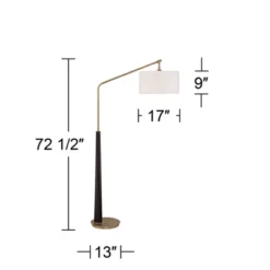 Possini Euro Design Mid Century Modern Arc Floor Lamp 72 1/2" Tall Espresso Warm Gold Metal White Linen Drum Shade For Living Room -Target Lighting Store GUEST c6d61084 35a5 4e1f b7a8 09223e3614c8