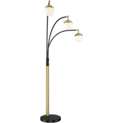 Possini Euro Design Rayne Modern Arc Floor Lamp 72" Tall Gold Black 3 Light LED Adjustable Arm Frosted Glass Globe Shade For Living Room Reading Home -Target Lighting Store GUEST c869919f 6f5b 4ba9 a151 3e35a537efaa