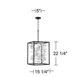 Possini Euro Design Black Silver Pendant Chandelier 15 1/4" Wide Modern Clear Crystal Flower Vine 4-Light Fixture For Dining Room House -Target Lighting Store GUEST c8ac2b71 c805 4378 b0a9 146ccced3985