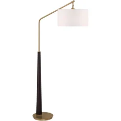 Possini Euro Design Mid Century Modern Arc Floor Lamp 72 1/2" Tall Espresso Warm Gold Metal White Linen Drum Shade For Living Room -Target Lighting Store GUEST c9119d30 3a10 47e1 812f 5a0366d61c95