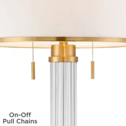 Possini Euro Design Cadence Modern Floor Lamp Standing 62" Tall Crystal Glass Column Satin Brass Linen Drum Shade For Living Room Bedroom Office House -Target Lighting Store GUEST ca16b7ce 07a6 4449 89e6 d12a22ac27f0