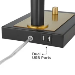 Possini Euro Design Possini Euro Hayven Desk Lamp With Dual USB Ports In Warm Gold With Black -Target Lighting Store GUEST ce83f871 ecd6 4a32 8115 a311a0890f58