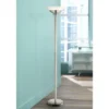 Possini Euro Design Metro Modern Torchiere Floor Lamp 71" Tall Brushed Nickel Frosted White Acrylic Shade For Living Room Reading Bedroom Office House