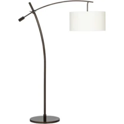 Possini Euro Design Raymond Modern Arc Floor Lamp 69" Tall Bronze Adjustable Boom Arm Off White Linen Drum Shade For Living Room Reading Bedroom Home -Target Lighting Store GUEST d2da0390 01fe 482b 8caa 0a3f36a8ee53