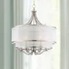 Possini Euro Design Nor Brushed Nickel Pendant Chandelier 23" Wide Modern Double White Organza Shade 6-Light Fixture For Dining Room Kitchen Island -Target Lighting Store GUEST d3f9c86d e334 4cad b990 48f0f4f56929