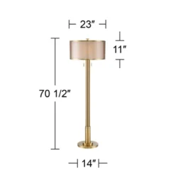 Possini Euro Design Granview Modern Floor Lamp 70 1/2" Tall Brass Metal Sheer Organza Outer Linen Inner Drum Shade For Living Room Bedroom Office Home 6 Possini Euro Design Granview Modern Floor Lamp 70 1/2" Tall Brass Metal Sheer Organza Outer Linen Inner Drum Shade For Living Room Bedroom Office Home -Target Lighting Store GUEST d42f7ed5 2ecc 4c96 9a19 dbd4d823bbc1