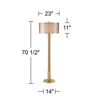 Possini Euro Design Granview Modern Floor Lamp 70 1/2" Tall Brass Metal Sheer Organza Outer Linen Inner Drum Shade for Living Room Bedroom Office Home Possini Euro Design Granview Modern Floor Lamp 70 1/2" Tall Brass Metal Sheer Organza Outer Linen Inner Drum Shade For Living Room Bedroom Office Home -Target Lighting Store GUEST d42f7ed5 2ecc 4c96 9a19 dbd4d823bbc1