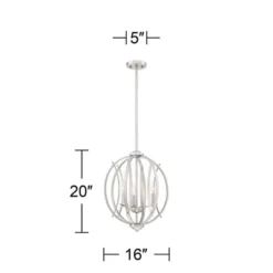 Possini Euro Design Spherical Brushed Nickel Pendant Chandelier 16" Wide Modern Orb 3-Light Fixture For Dining Room House Foyer Kitchen Island Bedroom -Target Lighting Store GUEST d4c94ad7 a94d 4ba7 9f4d ae1100b106f0