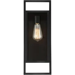 Possini Euro Design Jericho Modern Outdoor Wall Light Fixture Textured Black Metal 19" Clear Glass Panel For Post Exterior Barn Deck House Porch Yard -Target Lighting Store GUEST d56b34ca 30b4 45a1 a196 5f87019d0759
