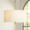 Possini Euro Design Warm Gold Pendant Chandelier 20" Wide Modern White Linen Drum Shade 4-Light Fixture For Dining Room Foyer Kitchen Island Entryway -Target Lighting Store GUEST d8e2f688 f502 4483 9755 79532599efe2