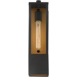 Possini Euro Design Berk Modern Outdoor Wall Light Fixture Textured Black 16" Clear Glass For Post Exterior Barn Deck House Porch Yard Posts Patio -Target Lighting Store GUEST da83069b 7e6b 49ad a4f9 5d42bbfbba2d