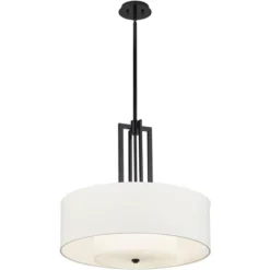 Possini Euro Design Sundry Semi Gloss Black Drum Pendant Chandelier 24" Wide Modern Double Shade 4-Light Fixture For Dining Room Foyer Kitchen Island -Target Lighting Store GUEST da99c9fc c10a 4ef4 b3b2 ecf5266ef760