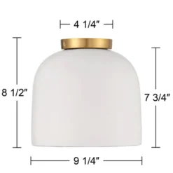 Possini Euro Design Merrick Modern Industrial Ceiling Light Flush Mount Fixture 9 1/4" Wide White Cement Gold For Bedroom Kitchen Living Room Hallway 4 Possini Euro Design Merrick Modern Industrial Ceiling Light Flush Mount Fixture 9 1/4" Wide White Cement Gold For Bedroom Kitchen Living Room Hallway -Target Lighting Store GUEST dba2b5f6 f3f0 4f7b 8297 c66a400bcdfa