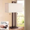 Possini Euro Design Gossard Modern Industrial Table Lamp 30" Tall Bronze With USB Charging Port White Rectangular Shade For Bedroom Living Room Office -Target Lighting Store GUEST dbb89aec d6e7 46b4 8b3a b6ed2a614e43