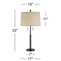 Possini Euro Design Modern Buffet Table Lamp 33" Tall With USB Charging Port Dark Bronze Drum Shade For Bedroom Living Room Office -Target Lighting Store GUEST dcc07fcf 70fe 4765 9a48 e7b3bafa7865