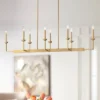Possini Euro Design Kime Gold Linear Pendant Chandelier 50" Wide Modern 8-Light Fixture For Dining Room House Foyer Kitchen Island Entryway Bedroom -Target Lighting Store GUEST dcf77310 0ee3 47be 8f40 19a6f2c579fc