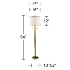 Possini Euro Design Palisade Modern Floor Lamp 64" Tall Satin Brass Metal Trimmed Fabric Tapered Drum Shade For Living Room Bedroom Office House Home -Target Lighting Store GUEST e06ace3d 8f2f 4216 ab50 a6fc760c8ec8