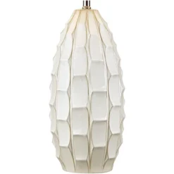 Possini Euro Design Cosgrove Modern Mid Century Table Lamp 32 3/4" Tall White Glazed Ceramic Beige Fabric Drum Shade For Bedroom Living Room Bedside -Target Lighting Store GUEST e15958a3 0b96 48ea bace d8ad192dac70