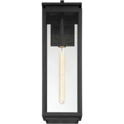 Possini Euro Design Atkins Modern Outdoor Wall Light Fixture Matte Black 24" Clear Glass For Post Exterior Barn Deck House Porch Yard Patio Outside -Target Lighting Store GUEST e1746b35 48a4 4dea b7ab 391c9b779ae3