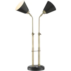 Possini Euro Design Sentry Modern Mid Century Desk Lamp 23" High Black Brass With USB Charging Port LED Adjustable Cone Shade For Bedroom Living Room -Target Lighting Store GUEST e240447e 5fa7 45ac adb1 c441648f3303
