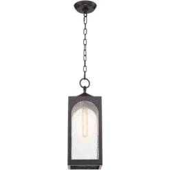 Possini Euro Design Tyne Modern Industrial Outdoor Hanging Light Bronze 19" Seedy Glass Shade For Post Exterior Barn Deck House Porch Yard Patio Home -Target Lighting Store GUEST e28c827f 471b 415f 92c1 5eddb22b4cba
