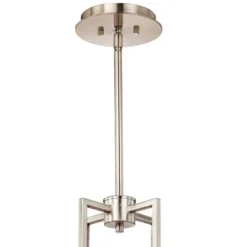 Possini Euro Design Concentric Brushed Nickel Pendant Chandelier 28" Wide Modern White Fabric Drum 4-Light For Dining Room House Foyer Kitchen Island -Target Lighting Store GUEST e3dff561 0f8f 4183 84b9 9e973d3d8d79