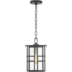 Possini Euro Design Arley Modern Outdoor Hanging Light Black Geometric Frame 12 1/2" Seedy Glass For Post Exterior Barn Deck House Porch Yard Patio -Target Lighting Store GUEST e702e4ef a4d6 40f0 acb7 19b60d84aea4