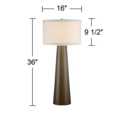 Possini Euro Design Karen Modern Table Lamp 36" Tall Dark Gold Glass Off White Fabric Drum Shade For Bedroom Living Room Bedside Nightstand Office -Target Lighting Store GUEST e7acb0b2 0465 43d3 92dd dde0cd48fc8d