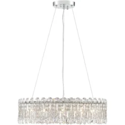 Possini Euro Design Alyssa Chrome Drum Chandelier 23 1/2" Wide Modern Crystal 12-Light LED Fixture For Dining Room Kitchen Island Entryway Bedroom -Target Lighting Store GUEST e9229ca2 8e7b 4458 84b2 34bcc704ed40