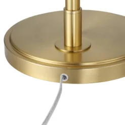 Possini Euro Design Modern Arc Floor Lamp Standing 62 1/2" Tall Warm Gold Offset Arm White Linen Drum Shade For Living Room Reading Family Bedroom -Target Lighting Store GUEST e9d9a70f 382b 47da 8121 786292511eea