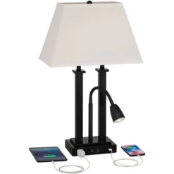 Possini Euro Design Possini Euro Deacon Black USB Port And Outlet Gooseneck Desk Lamps Set Of 2 -Target Lighting Store GUEST eaa963c6 764d 4f1d 97f5 34f0293d4751 1