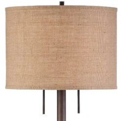 Possini Euro Design Garth Modern Floor Lamp Standing 63 1/2" Tall Oil Rubbed Bronze Burlap Fabric Drum Shade For Living Room Bedroom Office House Home -Target Lighting Store GUEST eb1d5f9f 3c53 4a30 8ea3 da94abf22b1f