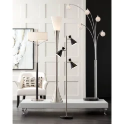 Possini Euro Design Allegra Mid Century Modern Arc Floor Lamp 88" Tall Chrome 5 Light Crystal Ball Shades For Living Room Reading Bedroom Office House -Target Lighting Store GUEST ec6aded8 e6ef 41b5 afdc e07d2cd57782