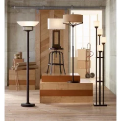 Possini Euro Design Light Blaster Modern Torchiere Floor Lamp 72 1/2" Tall Warm Bronze LED White Frosted Glass Bowl Shade For Living Room Bedroom Home -Target Lighting Store GUEST ee0b8572 bc24 4cd3 8832 dc2dd329705b