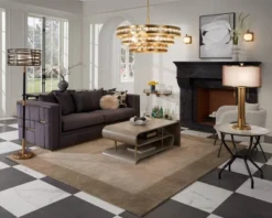 Possini Euro Design Granview Modern Table Lamp 32 1/2" Tall Brass Column Taupe Organza Outer Off White Linen Inner Drum Shade For Bedroom Living Room -Target Lighting Store GUEST f00dc396 7e97 4d21 bd9b 465361d7213e 1