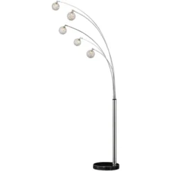 Possini Euro Design Allegra Mid Century Modern Arc Floor Lamp 88" Tall Chrome 5 Light Crystal Ball Shades For Living Room Reading Bedroom Office House -Target Lighting Store GUEST f26c6075 402d 4f59 ac24 31fc9d720728
