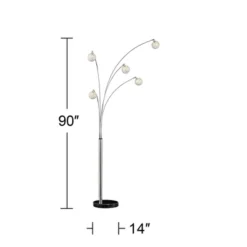 Possini Euro Design Allegra Mid Century Modern Arc Floor Lamp 88" Tall Chrome 5 Light Crystal Ball Shades For Living Room Reading Bedroom Office House -Target Lighting Store GUEST f3e6d3e2 1b58 4df0 9c92 84fe8c174caa