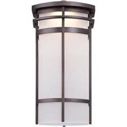 Possini Euro Design Theola Modern Outdoor Wall Light Fixture Bronze LED 16 1/4" Etched Glass Shade For Post Exterior Barn Deck House Porch Yard Patio -Target Lighting Store GUEST f4136a51 58f1 4a66 86ef c7e33d1ff288