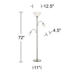 Possini Euro Design Alexei Modern Torchiere Floor Lamp With Side Lights 72" Tall Brushed Nickel White Crackle Glass For Living Room Reading Bedroom 5 Possini Euro Design Alexei Modern Torchiere Floor Lamp With Side Lights 72" Tall Brushed Nickel White Crackle Glass For Living Room Reading Bedroom -Target Lighting Store GUEST f4eb8bf7 732e 410a 9fba 97404d5cf528