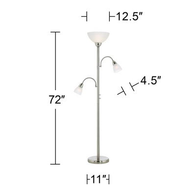 Possini Euro Design Alexei Modern Torchiere Floor Lamp with Side Lights 72" Tall Brushed Nickel White Crackle Glass for Living Room Reading Bedroom Possini Euro Design Alexei Modern Torchiere Floor Lamp With Side Lights 72" Tall Brushed Nickel White Crackle Glass For Living Room Reading Bedroom -Target Lighting Store GUEST f4eb8bf7 732e 410a 9fba 97404d5cf528